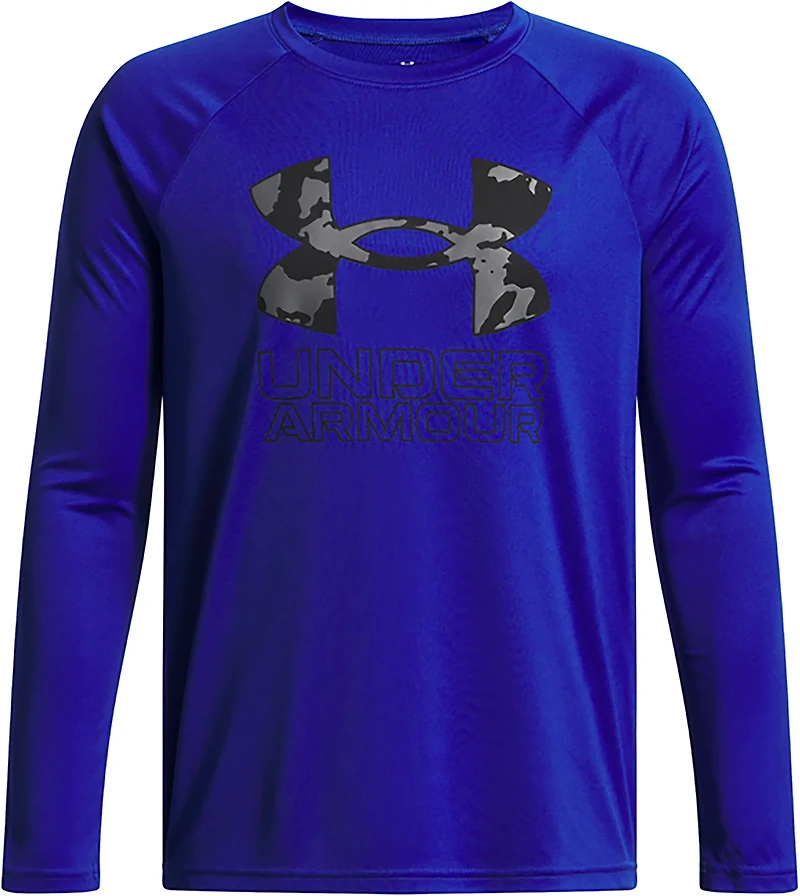 Under Armour Boys' Tech Hybrid Print Fill Long Sleeve T-shirt