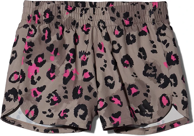 adidas Girls' Elastic Waistband Printed Woven Pacer Shorts