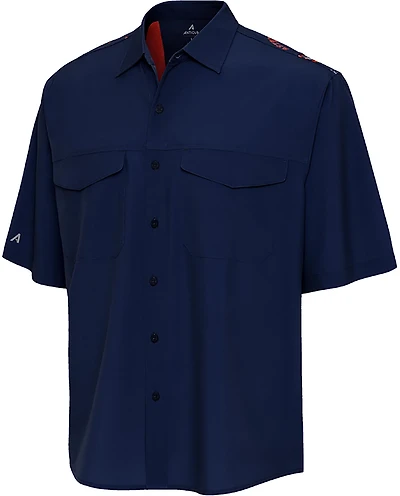 Antigua Men's Houston Astros Scatter Print Woven Short Sleeve Fishing Shirt