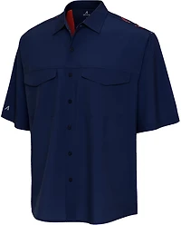 Antigua Men's Houston Astros Scatter Print Woven Short Sleeve Fishing Shirt