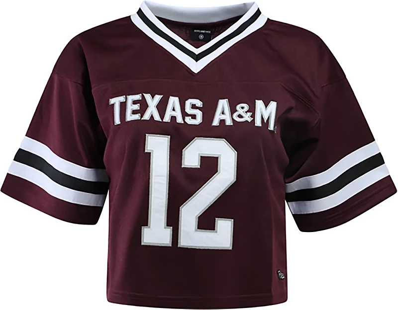 Hype and Vice Women's Texas A&M University Cropped Football Jersey