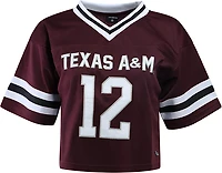 Hype and Vice Women's Texas A&M University Cropped Football Jersey
