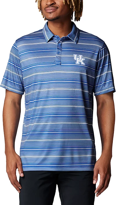 Columbia Kentucky Wildcats PFG Super Terminal Tackle Omni-Shade Stripe Polo