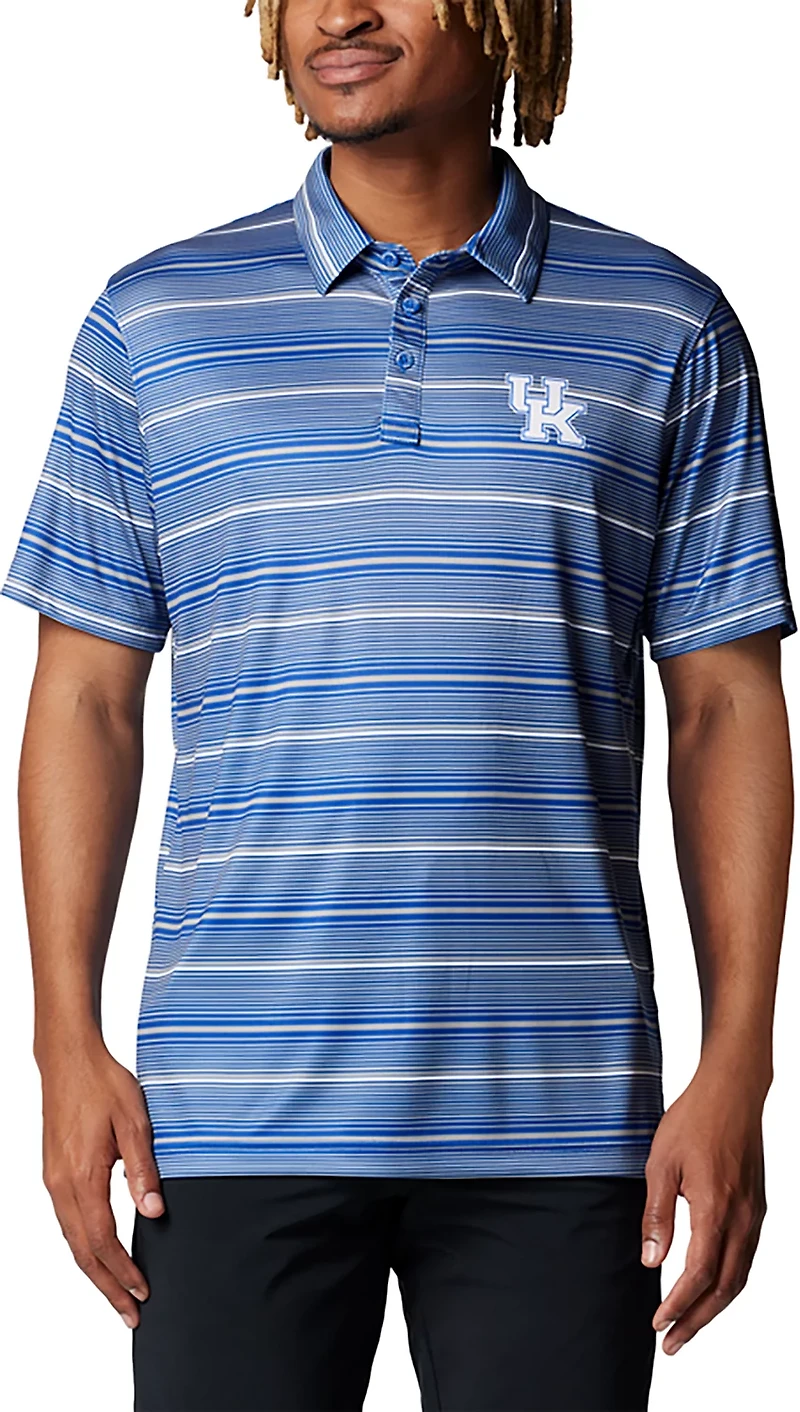 Columbia Kentucky Wildcats PFG Super Terminal Tackle Omni-Shade Stripe Polo