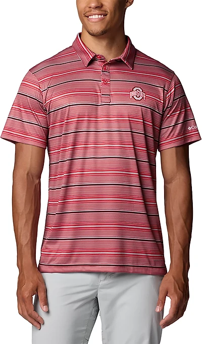 Columbia Men's Ohio State Stripe Super Terminal Tackle Polo