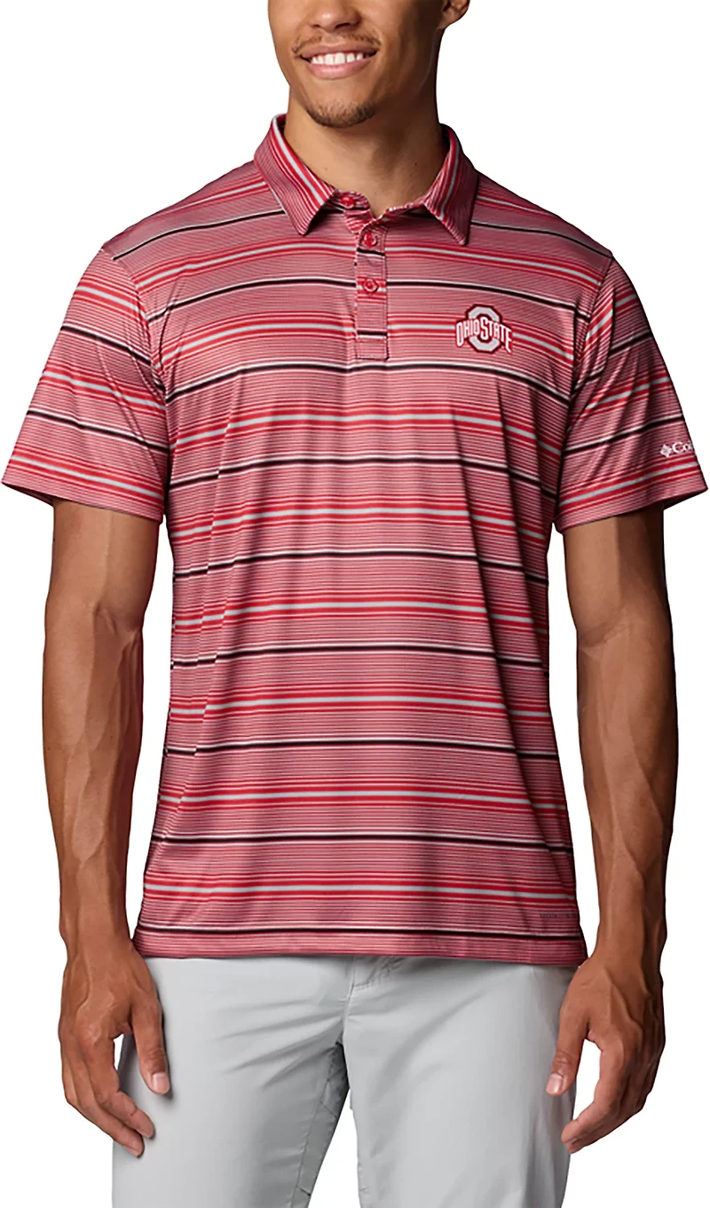 Columbia Men's Ohio State Stripe Super Terminal Tackle Polo
