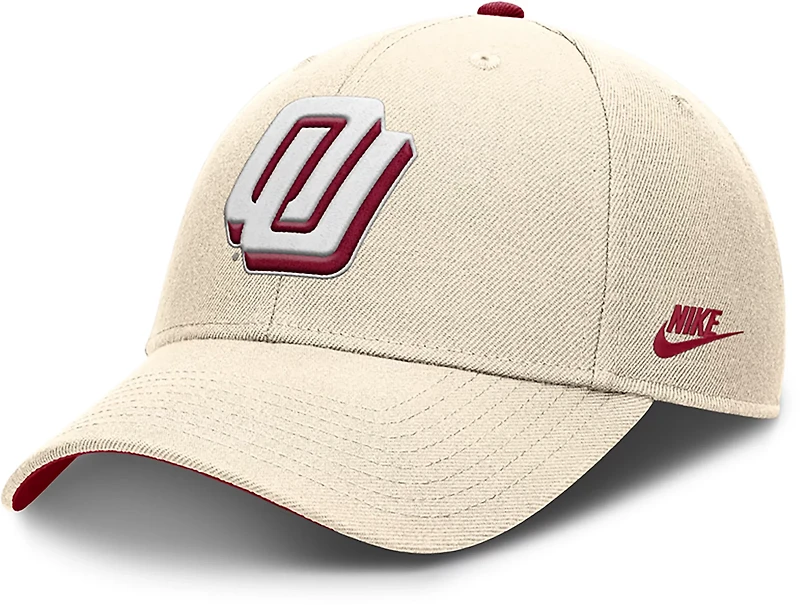 Nike Men's Oklahoma Dri-FIT Rise Legacy Vault Logo Structured Adjustable Cap