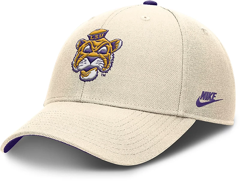 Nike Men's LSU Dri-FIT Rise Legacy Vault Logo Structured Adjustable Cap