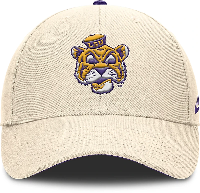Nike Men's LSU Dri-FIT Rise Legacy Vault Logo Structured Adjustable Cap