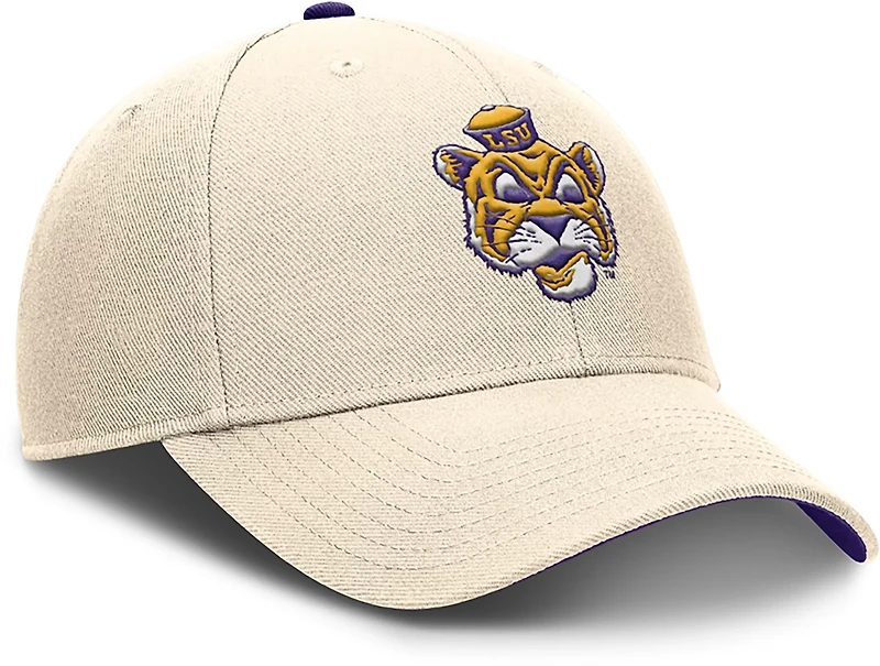 Nike Men's LSU Dri-FIT Rise Legacy Vault Logo Structured Adjustable Cap