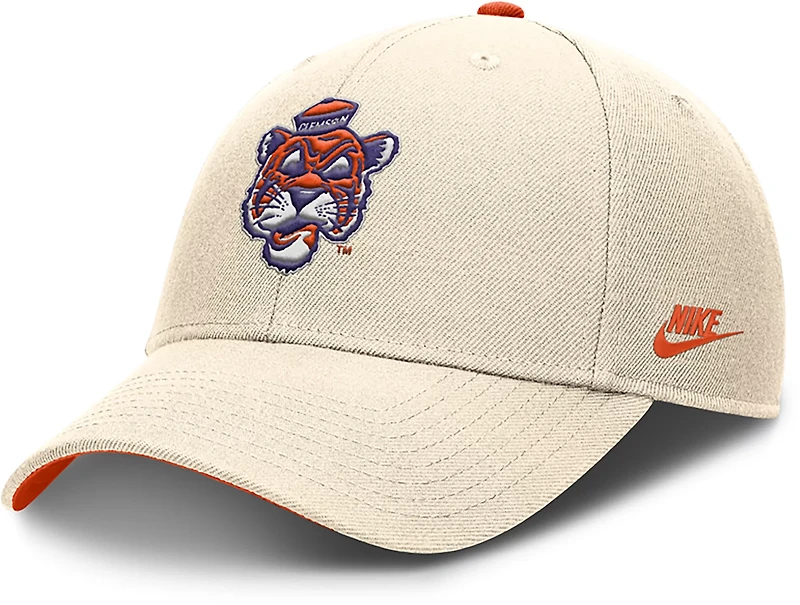 Nike Men's Clemson Dri-FIT Rise Legacy Vault Logo Structured Adjustable Cap