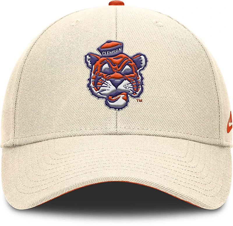 Nike Men's Clemson Dri-FIT Rise Legacy Vault Logo Structured Adjustable Cap
