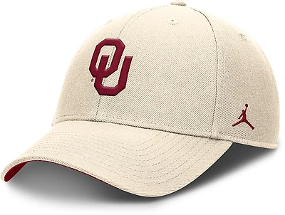 Jordan Men's Oklahoma Dri-FIT Rise Primetime Primary Logo Structured Adjustable Cap
