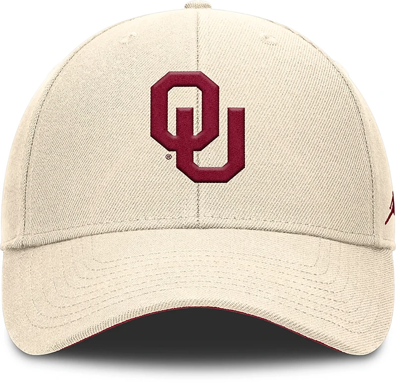 Jordan Men's Oklahoma Dri-FIT Rise Primetime Primary Logo Structured Adjustable Cap