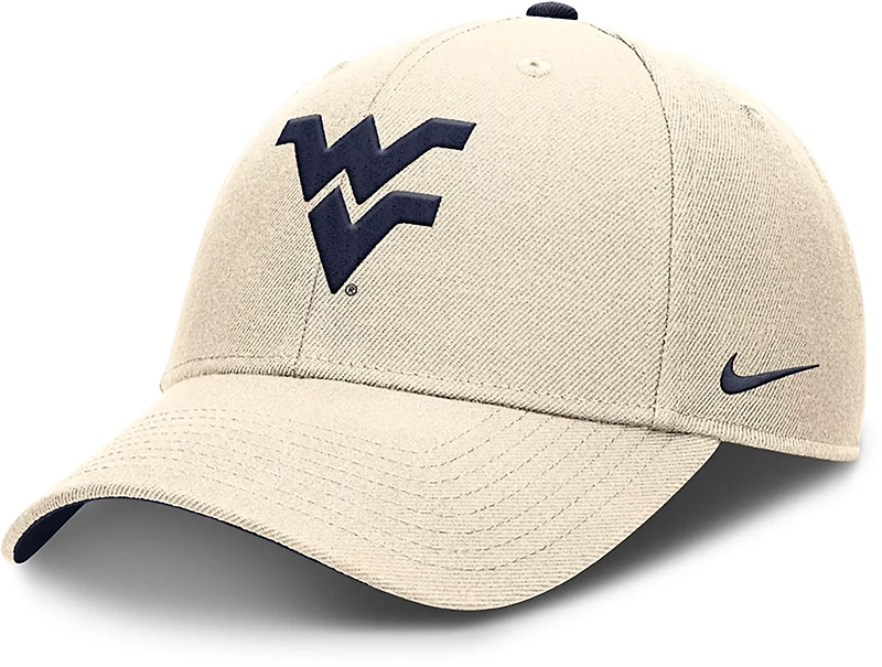 Nike Men's West Virginia Dri-FIT Rise Primetime Primary Logo Structured Adjustable Cap