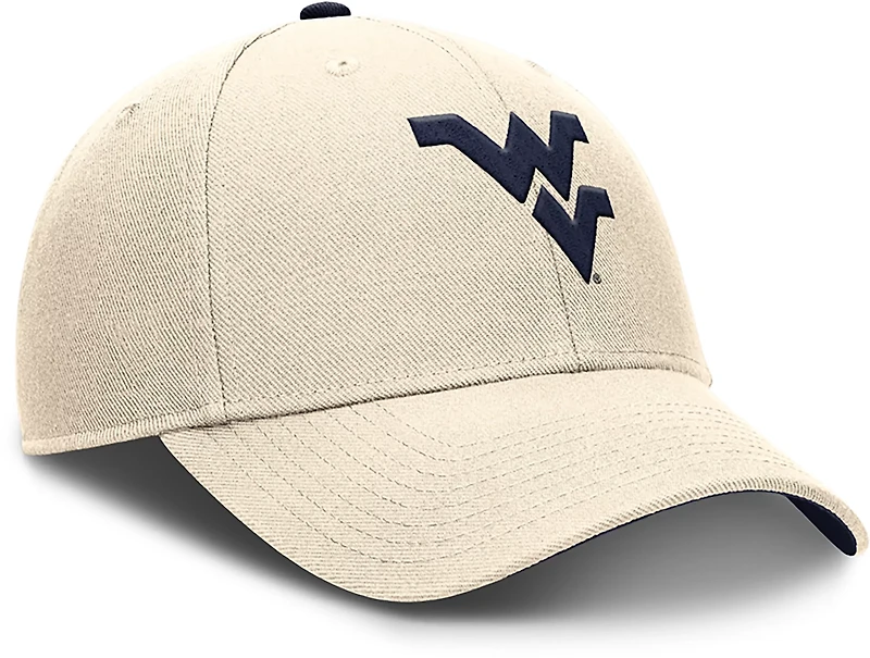 Nike Men's West Virginia Dri-FIT Rise Primetime Primary Logo Structured Adjustable Cap
