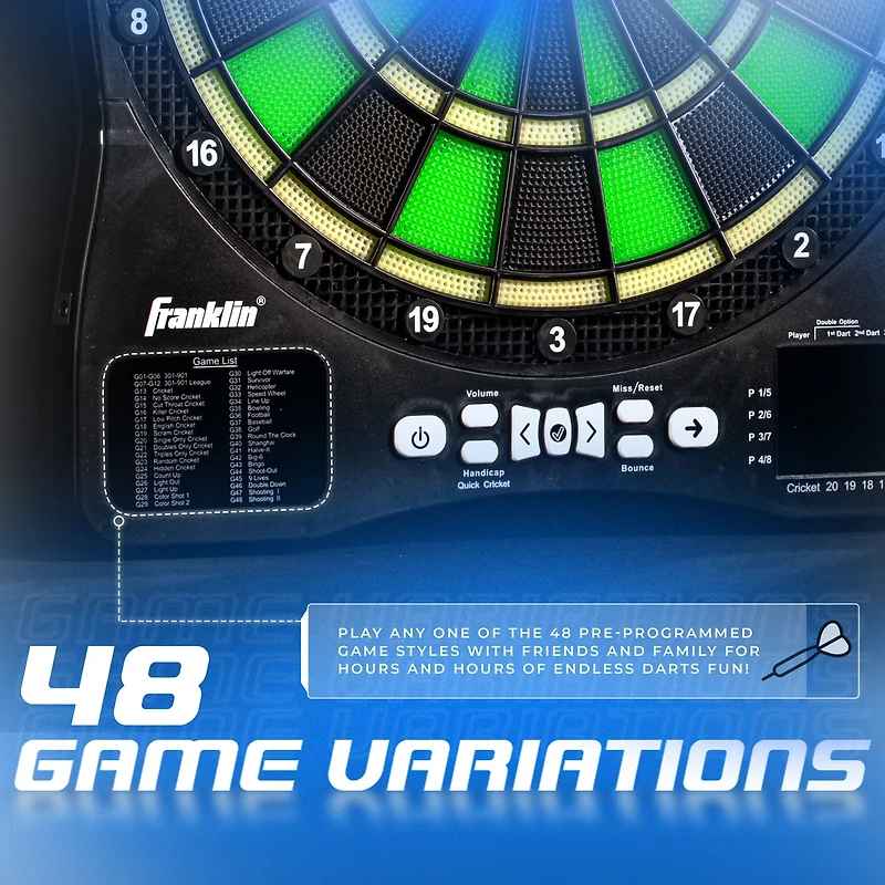 Franklin Light-Up Electronic Dart Board Set