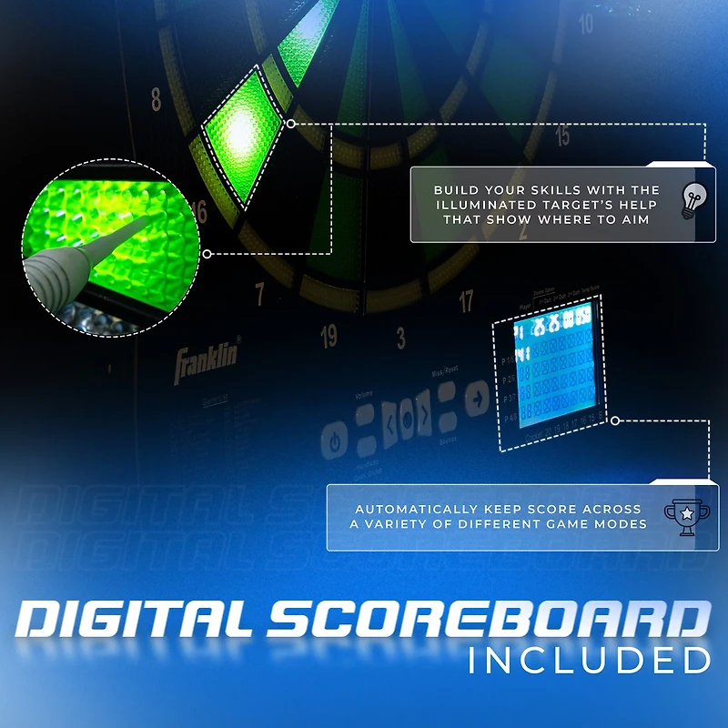 Franklin Light-Up Electronic Dart Board Set
