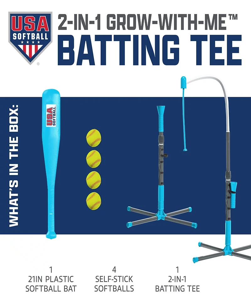 Franklin Kids' USA Softball 2-in-1 Grow-with-Me Batting Tee