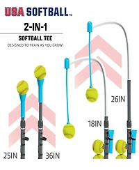 Franklin Kids' USA Softball 2-in-1 Grow-with-Me Batting Tee