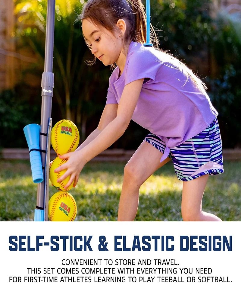 Franklin Kids' USA Softball 2-in-1 Grow-with-Me Batting Tee