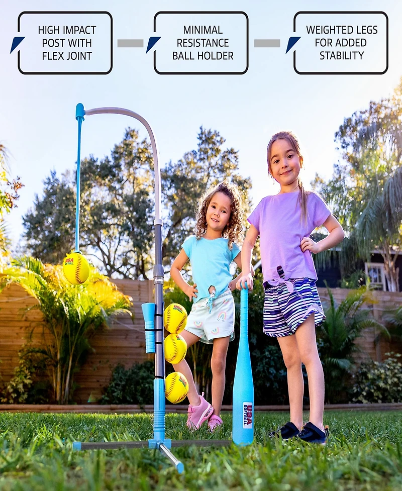 Franklin Kids' USA Softball 2-in-1 Grow-with-Me Batting Tee