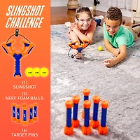 NERF Slingshot Challenge Kids Slingshot Bowling Game