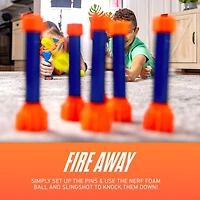 NERF Slingshot Challenge Kids Slingshot Bowling Game
