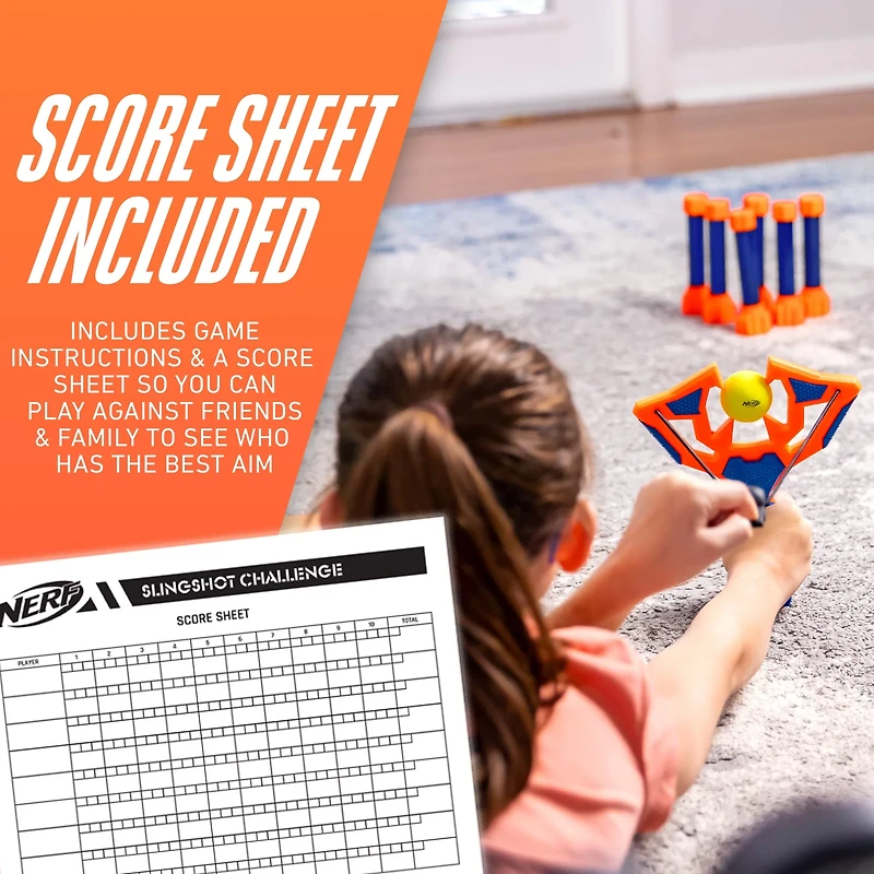 NERF Slingshot Challenge Kids Slingshot Bowling Game