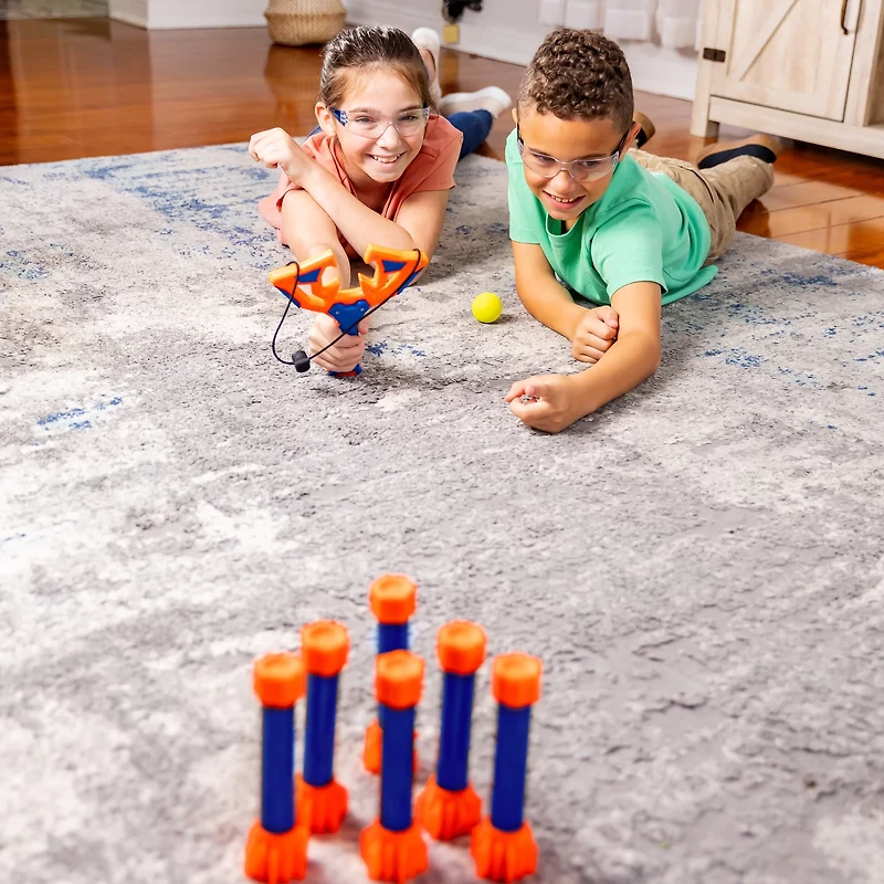 NERF Slingshot Challenge Kids Slingshot Bowling Game