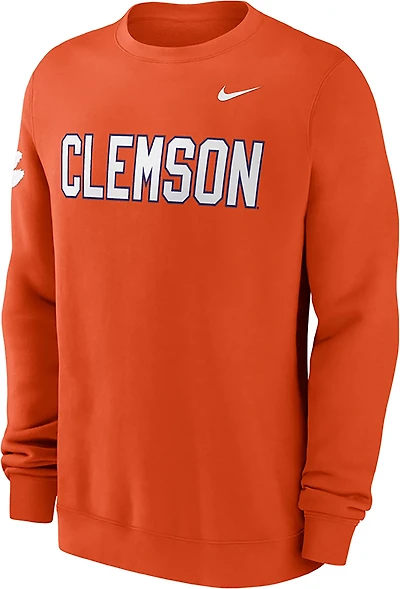 Nike Men's Clemson Block Team Fleece Club Crew