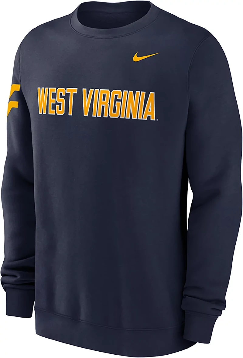 Nike Men's West Virginia Block Team Fleece Club Crew