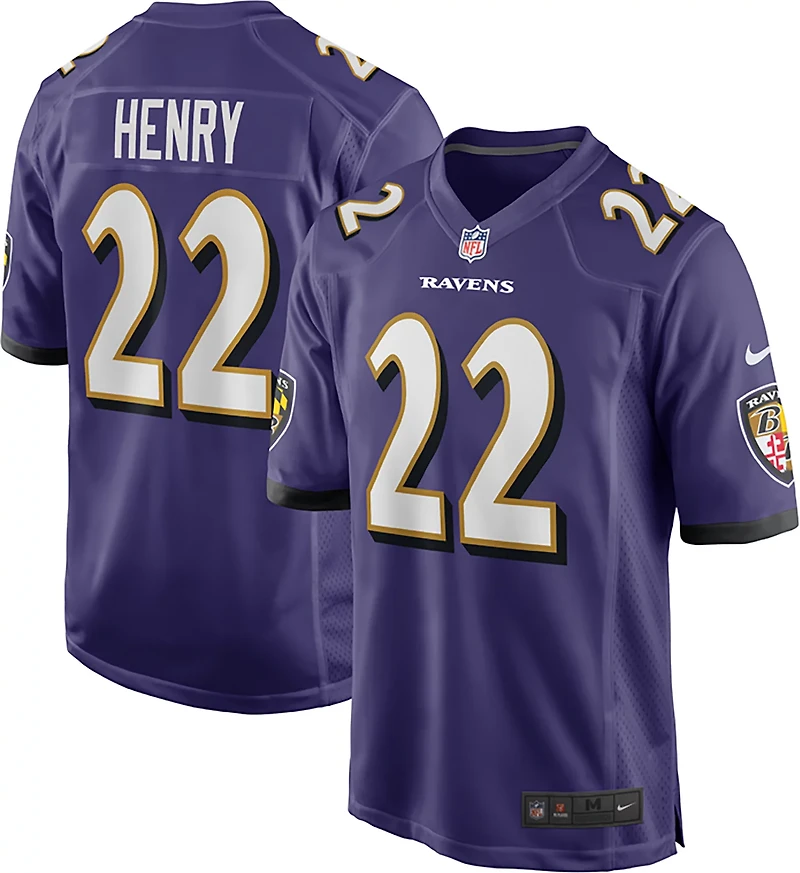 Nike Men's Ravens Derrick Henry #22 Name & Number Home Game Jersey