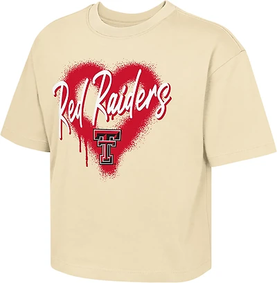 Outerstuff Girls' Texas Tech Dripped Heart Boxy T-shirt