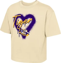 Outerstuff Girls' LSU Dripped Heart Boxy T-shirt