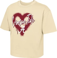 Outerstuff Girls' Alabama Dripped Heart Boxy T-shirt