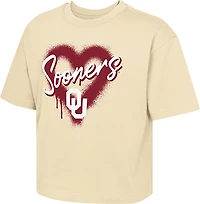 Outerstuff Girls' Oklahoma Dripped Heart Boxy T-shirt
