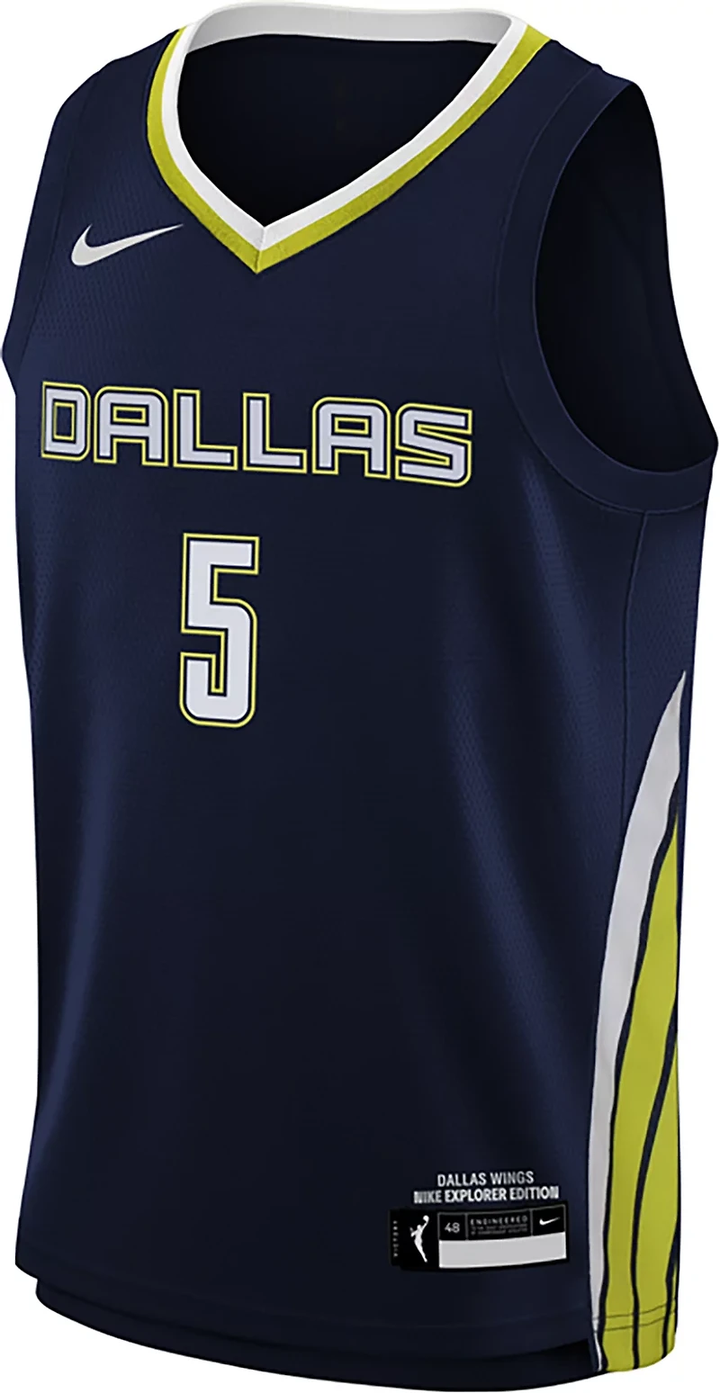 Nike Kids' Dallas Wings Paige Bueckers #5 Explorer Swingman Name and Number Jersey