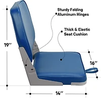 Leader Accessories Low Back Fold-Down Fishing Boat Seat