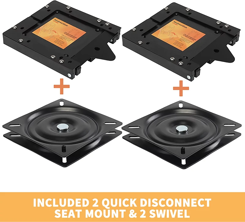 Leader Accessories Quick Disconnect Boat Seat Mounts with Swivels 2-Pack