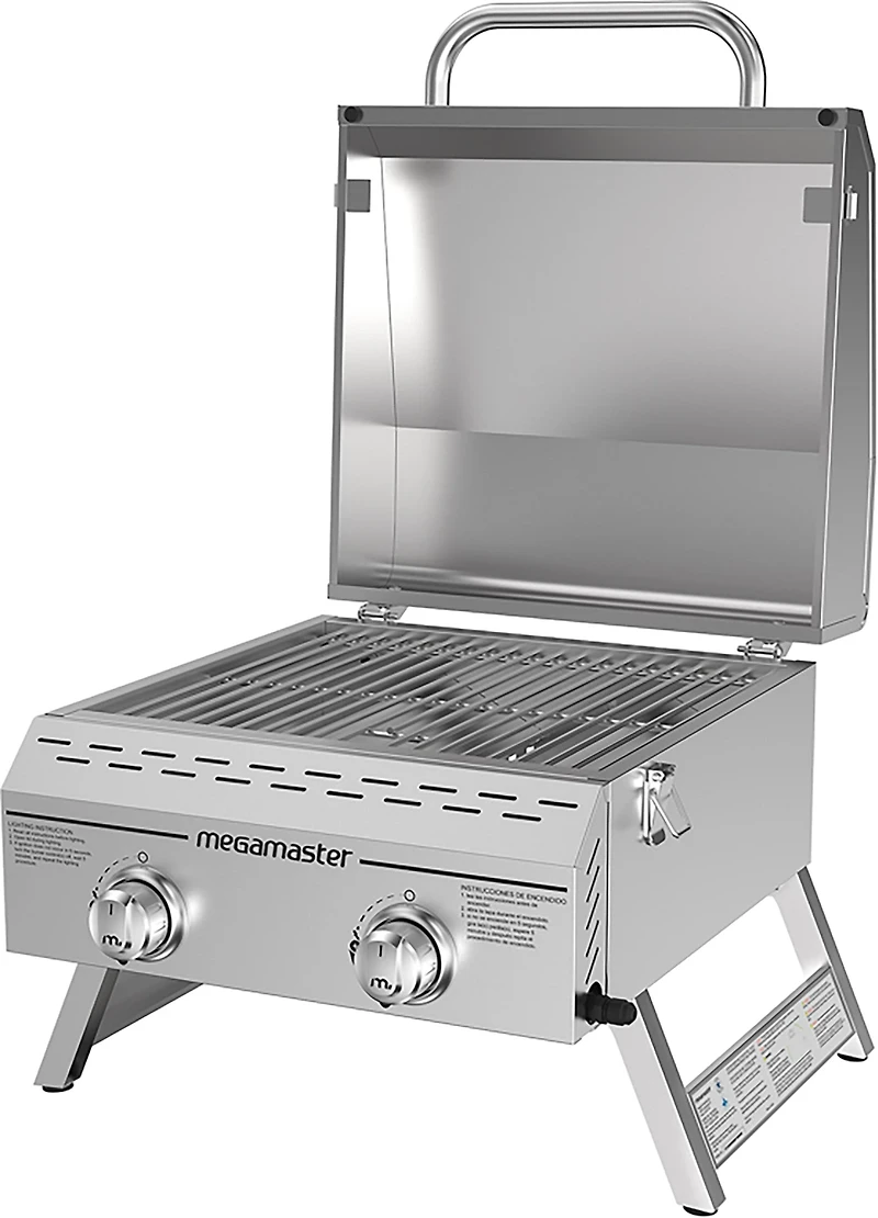 Megamaster 2-Burner Stainless Steel Portable Propane Gas Grill
