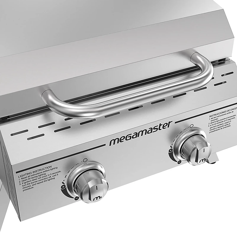 Megamaster 2-Burner Stainless Steel Portable Propane Gas Grill