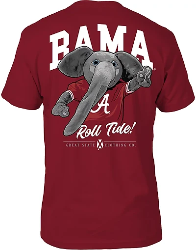 Great State Men's Alabama Crimson Tide Mascot Life Short Sleeve T-shirt