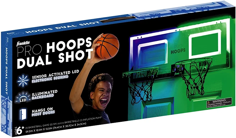 Franklin Dual Shot Pro Hoops LED Over-the-Door 2-Player Basketball Set