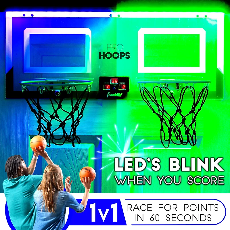 Franklin Dual Shot Pro Hoops LED Over-the-Door 2-Player Basketball Set