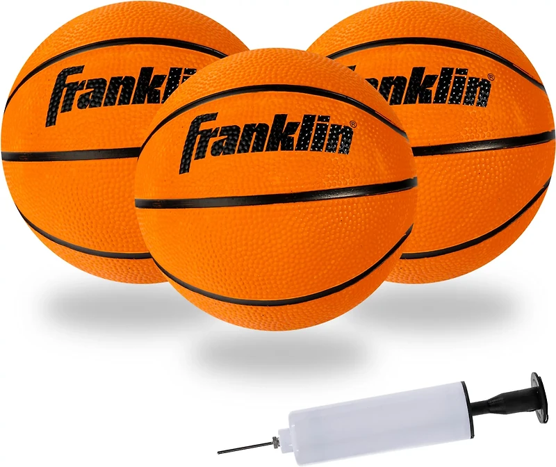 Franklin Pro Hoops Replacement 5 in Rubber Basketballs 3-Pack