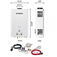 CampLux Digital Display Propane Outdoor 4.22GPM Tankless Water Heater 16 L