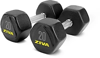 ZIVA 150 lb Hexagon Dumbbell Set with Rack