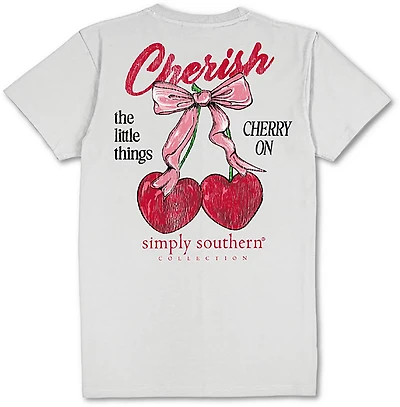 Simply Southern Women's Cherry Bow T-shirt