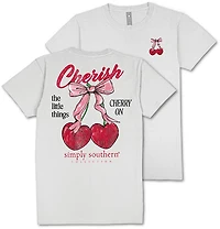 Simply Southern Women's Cherry Bow T-shirt